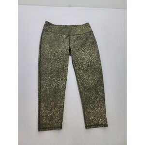 Hylete Capri Leggings Womens M Green Geometric Yoga‎ Gym